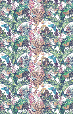 Modern roller blind con diseño de mariposas sobre flores