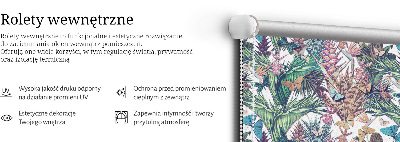 Modern roller blind con diseño de mariposas sobre flores