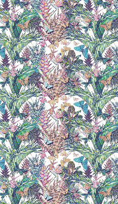 Modern roller blind con diseño de mariposas sobre flores
