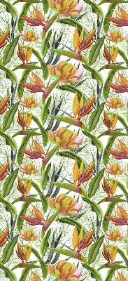 Estor enrollable con estampado de plantas exóticas
