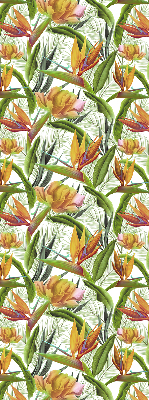 Estor enrollable con estampado de plantas exóticas