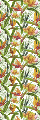 Estor enrollable con estampado de plantas exóticas