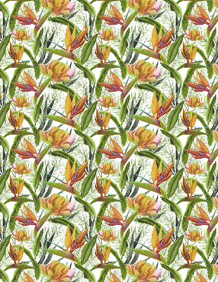 Estor enrollable con estampado de plantas exóticas
