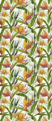 Estor enrollable con estampado de plantas exóticas