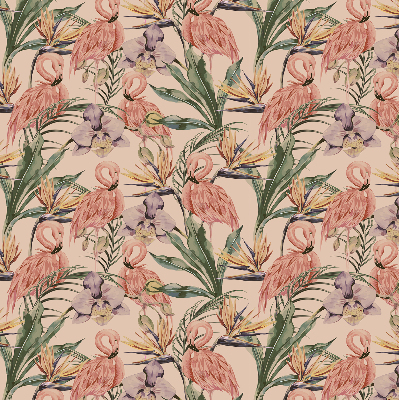 Modern roller blind con diseño de flamencos y flores