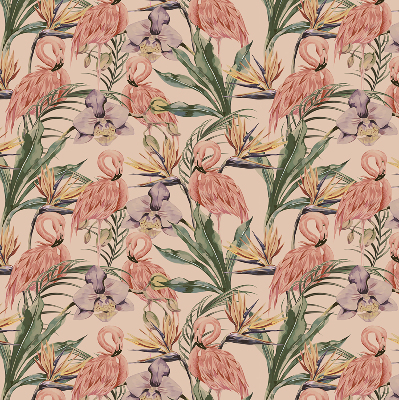 Modern roller blind con diseño de flamencos y flores