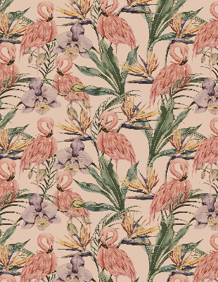 Modern roller blind con diseño de flamencos y flores