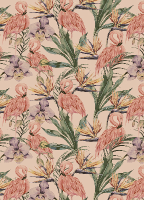 Modern roller blind con diseño de flamencos y flores