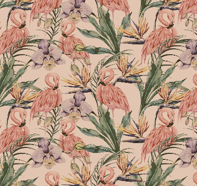 Modern roller blind con diseño de flamencos y flores