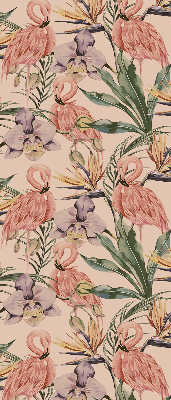 Modern roller blind con diseño de flamencos y flores
