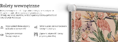 Modern roller blind con diseño de flamencos y flores