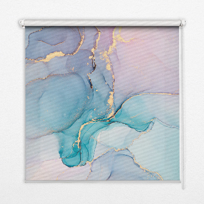 Modern roller blind con diseño de mármol azul