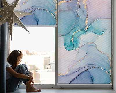 Modern roller blind con diseño de mármol azul