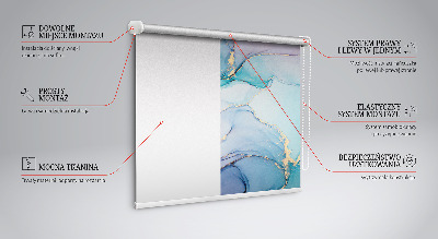 Modern roller blind con diseño de mármol azul