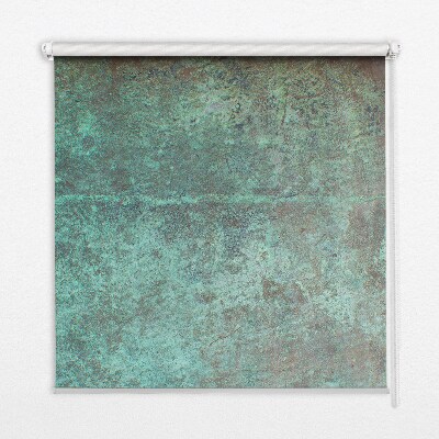 Estor enrollable para ventana con tejido de chapa metálica en color verde