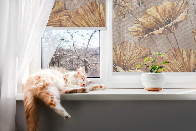 Estor enrollable para ventana con diseño de plantas