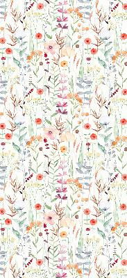 Estor enrollable con estampado de flores coloridas