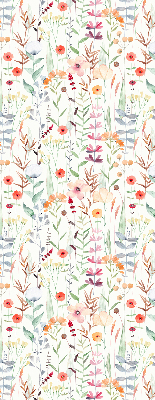 Estor enrollable con estampado de flores coloridas