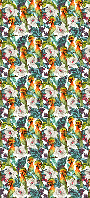 Modern roller blind con estampado de pájaros y flores