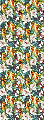 Modern roller blind con estampado de pájaros y flores