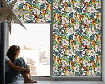Modern roller blind con estampado de pájaros y flores