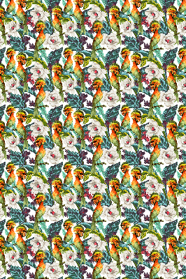 Modern roller blind con estampado de pájaros y flores
