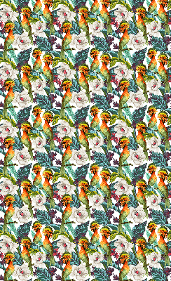 Modern roller blind con estampado de pájaros y flores