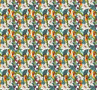 Modern roller blind con estampado de pájaros y flores