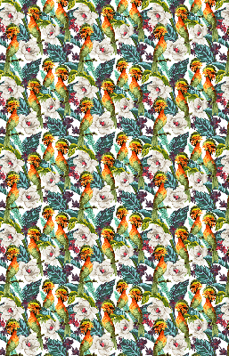 Modern roller blind con estampado de pájaros y flores