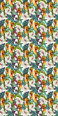 Modern roller blind con estampado de pájaros y flores