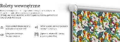 Modern roller blind con estampado de pájaros y flores
