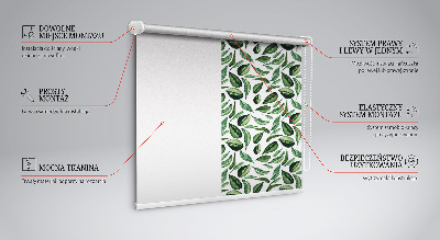 Estor enrollable para ventana con estampado de hojas que caen de los árboles
