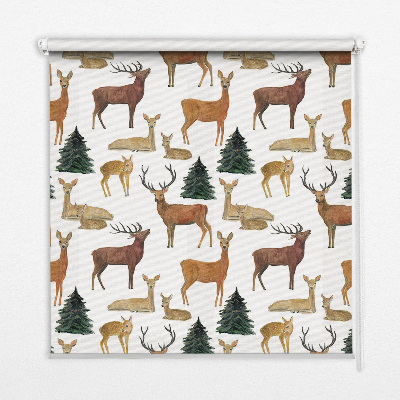 Modern roller blind con estampado de ciervos y corzos