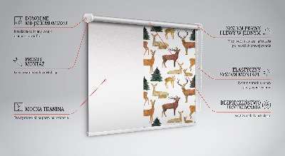 Modern roller blind con estampado de ciervos y corzos