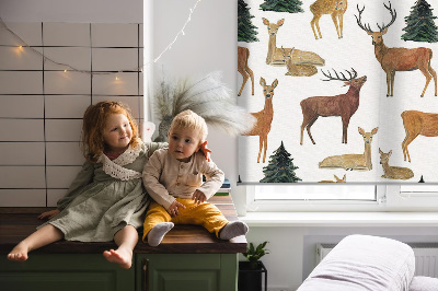 Modern roller blind con estampado de ciervos y corzos