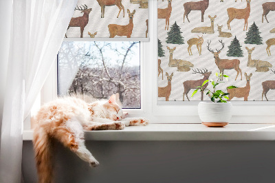 Modern roller blind con estampado de ciervos y corzos