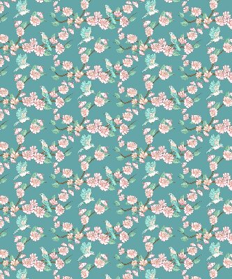 Modern roller blind con estampado de pájaros entre las ramas