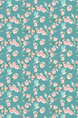 Modern roller blind con estampado de pájaros entre las ramas