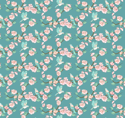 Modern roller blind con estampado de pájaros entre las ramas