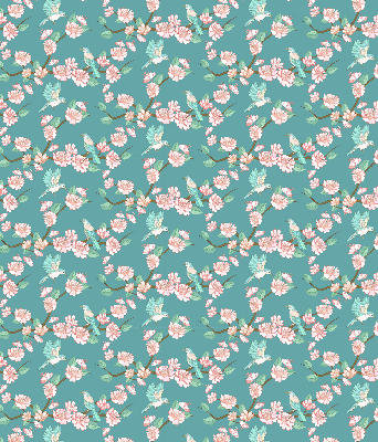 Modern roller blind con estampado de pájaros entre las ramas