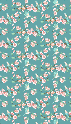 Modern roller blind con estampado de pájaros entre las ramas