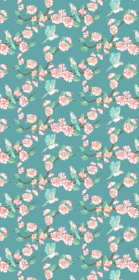 Modern roller blind con estampado de pájaros entre las ramas