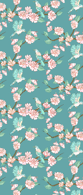 Modern roller blind con estampado de pájaros entre las ramas