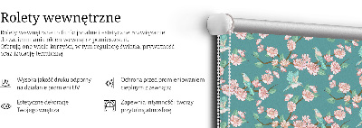 Modern roller blind con estampado de pájaros entre las ramas