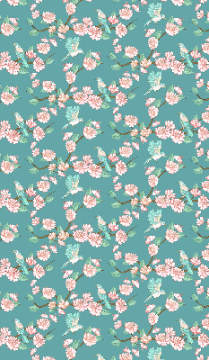 Modern roller blind con estampado de pájaros entre las ramas