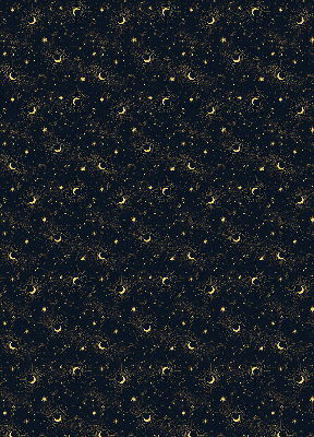 Persiana enrollable moderna con diseño de luna y estrellas