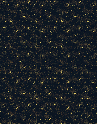 Persiana enrollable moderna con diseño de luna y estrellas