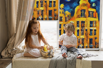 Modern roller blind con diseño 'Ciudad pintada'