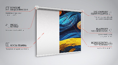 Estor enrollable para ventana con diseño de planetas