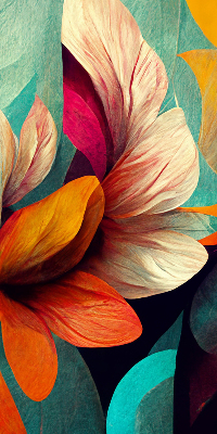 Modern roller blind con estampado de flores en estilo abstracto